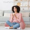 thumbnail image 3 of SHANNA Reading Pillow Bed Wedge Large Adult Children Backrest with Arms Back Support for Sitting Up in Bed/Couch for Bedrest, Pink, 3 of 9