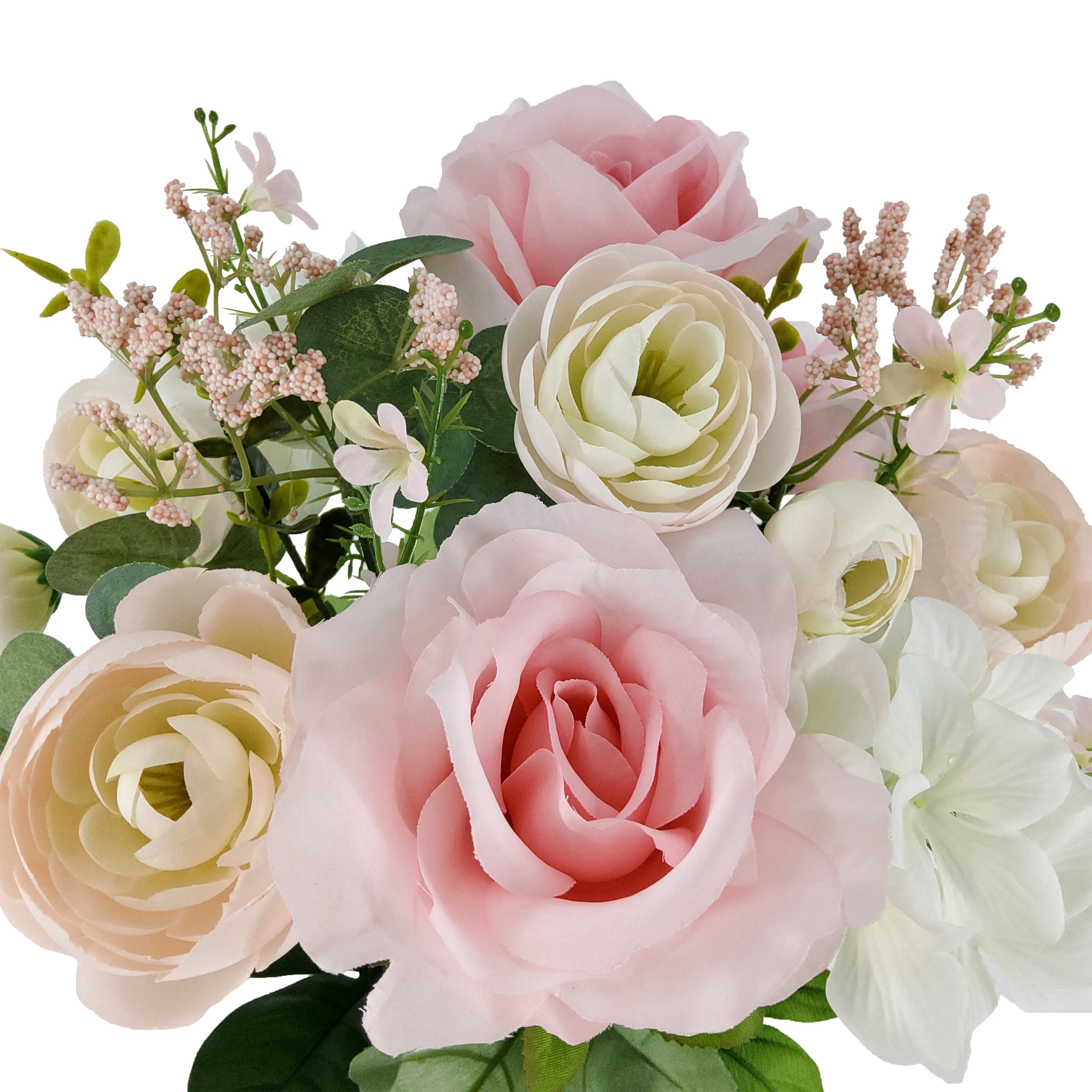 Mainstays 19.5 inch Artificial Rose Hydrangea Bouquet, Color Pink