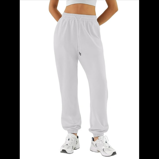 Pantalones Deportivos Holgados para Mujer, de Otoño, para Entrenamiento, de Cintura Alta, Cómodos y Deportivos. Gris XL