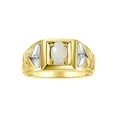 thumbnail image 1 of RYLOS Men's Rings Yellow Gold Plated Silver Rings Designer Weave Band 7X5MM Oval Gemstone &  Diamond Ring Opal October Birthstone Rings For Men Size 13, 1 of 7