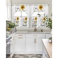 thumbnail image 4 of Sunflower Sunshine Swag Kitchen Curtains Sets for Windows 24 Inch Length, Pastoral Bees Farmhouse Floral Short Window Curtain Panels Swags Valances and Tiers 3 Piece Set for Cafe/Dining Room, 4 of 5