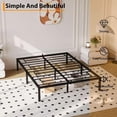 thumbnail image 2 of Ourlova Cadre de Lit Format Grand 14 Po Plateforme en Métal Noir avec Espace de Rangement, Forte Capacité de Charge, Base de Matelas Robuste et Durable, Assemblage Facile, Aucun Sommier Requis, 2 of 5