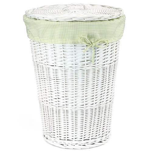 Burlington Large Wicker Hamper With Lid, White