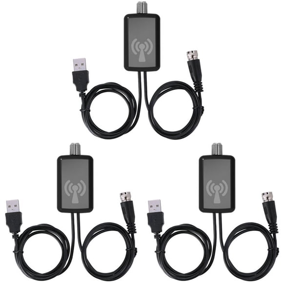 3X Amplificador de Antena HDTV Impulsor de Senal Antena de TV HDTV Con Kits de Fuente de Alimentacion USB