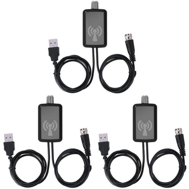 3X Amplificador de Antena HDTV Impulsor de Senal Antena de TV HDTV Con Kits de Fuente de Alimentacion USB