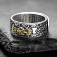 thumbnail image 7 of Grofry Lucky Men Silver Plated Piqiu Heart Sutra Engraved Opening Finger Ring Jewelry Silver, 7 of 7