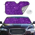 thumbnail image 2 of Haiem Purple Glitter Car Windshield Sun Shade - Blocks UV Rays Sun Visor Protector, Sunshade to Keep Your Vehicle Cool, Universal Fit SUV Van Sedan-Medium, 2 of 7