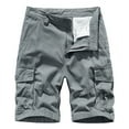 thumbnail image 2 of Zylanna Men's Shorts Cargo Pants, Straight Button Loose Relax Fit Outdoor Workwear Fashion Multi-Pockets Sports Cargo Shorts for Men Gray Size M, 2 of 9