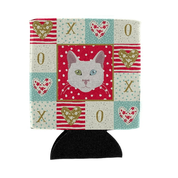 Carolines Treasures CK5123CC Khao Manee Cat Love Can or Bottle Hugger Can Hugger multicolor