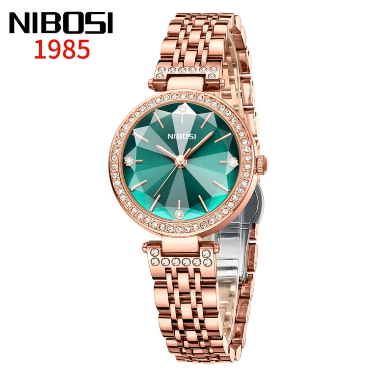 Nibosi Women\'s Rose Green Analog Quartz Stainless Steel Waterproof Luxury Watch NIBOSI Watches for Woman Analog Quartz Stainless Steel  main image 2