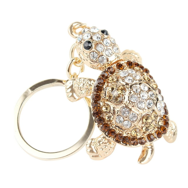 EGNMCR Keychains Colorful Diamond Cute Turtle Metal Keychain Car Pendant key ring