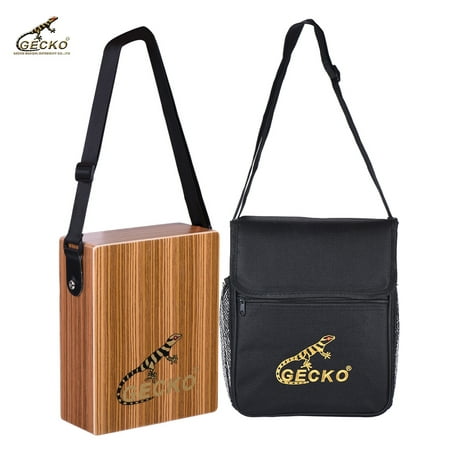 GECKO C-68Z Portable Traveling Cajon Box Drum Hand Drum Wood Percussion Instrument with Strap Carrying (Best Wood For Cajon)