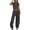 Dark Gray, variant on Womens 2 Piece Outfits Summer Casual V Neck Sleeveless Tops and Long Pants Tracksuit Lounge Jogger Set Athletics Running Gym Yoga Loungewear with Pockets
