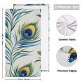 thumbnail image 4 of Yayeee Hand Towels for Bathroom Set of 2 Quick Dry Super Absorbent Soft Hand Shower Towels, 28" x 14", Peacock Feather, 4 of 8