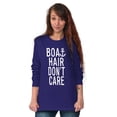 thumbnail image 3 of Boat Hair Don't Care Ocean Vibes Cute Women's Long Sleeve T Shirt Brisco Brands L, 3 of 6