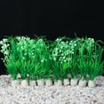 thumbnail image 5 of Unique Bargains 10pcs Fish Tank Aquarium Decorations Plants White Green 5.12" Plastic Plants for Aquarium Decor, 5 of 7
