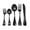 Black - Rosemary, variant on Impressa 20-Piece Silverware Set Flatware Stainless Steel Utensils for Kitchen Apartment Essentials - Service for 4 - Tableware Home Cutlery Set Dishwasher Safe, Hammered