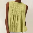 thumbnail image 2 of Lenpel Summer Tank Tops for Women Sleeveless Boat Neck Pleated Front Loose Tunic Shirts Trendy Casual Blouses, 2 of 6