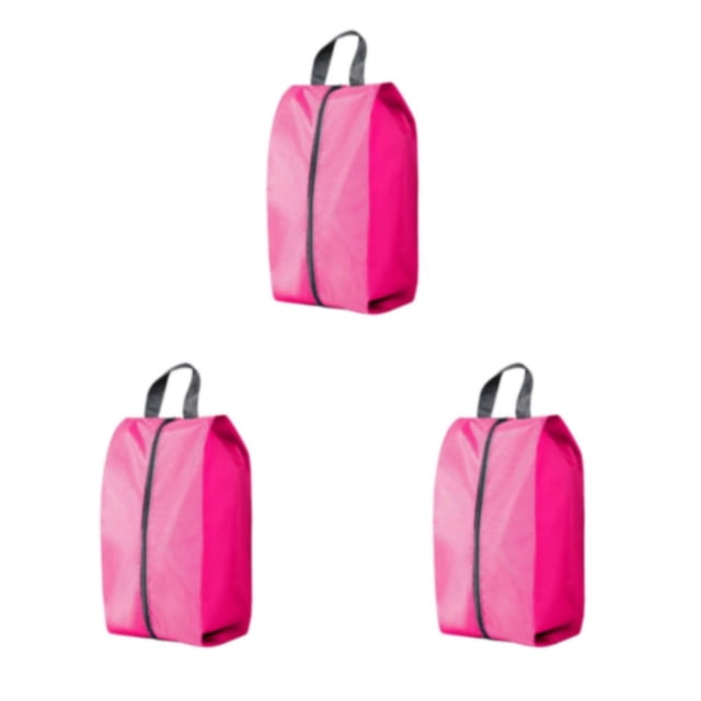 Decodeary Sac à Chaussures Étanche et Résistant à l'Humidité Protège les Articles Faciles à Polyester Sac de Rangement de Chaussures de Voyage Sacs de Chaussures de Voyage Rose XL 3Set