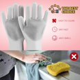 thumbnail image 5 of Guantes de silicona para lavar platos, guantes de goma reutilizables para lavar platos para el hogar, baño, baño de mascotas, coches, frutas y más (azul) JAMW Sencillez, 5 of 5