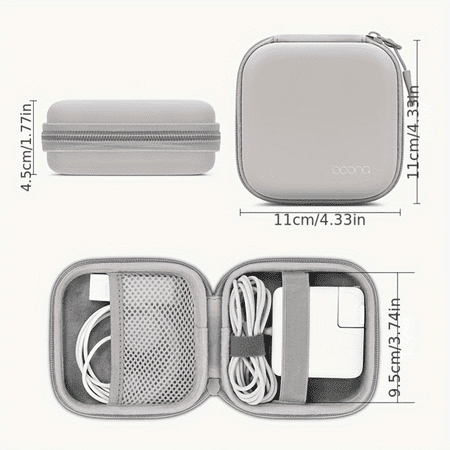 

ZNGYXN PU Leather Surface Charger Bag Portable Multi-functional Notebook Protective Cover Waterproof Hard Shell Power Data Cable Case