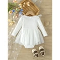 thumbnail image 3 of Suealasg Toddler Baby Girls Spring Clothes 3M 6M 12M 18M 24M Infant Girls Long Sleeve Crew Neck Patchwork Tulle Romper Dress, 3 of 9