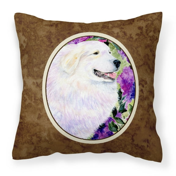 Carolines Treasures SS8474PW1414 Great Pyrenees Fabric Decorative Pillow, 14Hx14W, multicolor