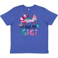 thumbnail image 3 of Inktastic I Love My Gigi Pink and Blue Fox with Hearts Youth T-Shirt, 3 of 5