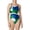 Blue/Green, variant on Speedo Women's Glimmer Crossback One-Piece Swimsuit (Speedo Blue, 28)