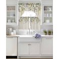 thumbnail image 3 of Eucalyptus Leaves Swag Curtains for Living Room/Bedroom Windows, Green Summer Botanical Rustic Kitchen Curtains and Valances Set 36 Inch Length, Light Filtering Swags Valance Curtain Panels, 3 of 5