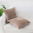 thumbnail image 3 of HWY 50 Taupe Decorative Throw Pillow Covers set 18x18 inch, for Couch Sofa Living Room Bed Bedroom, Soft Comfy Chenille, Solid Square Cushion Cover Cases, Pack of 2, 3 of 6