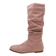 thumbnail image 4 of Pandaie Slouchy Knee High Boots for Women Classic Faux Suede Leather Low Heel Zip Pull on Fashion Long Tall Riding Boot for Fall Winter, 4 of 4