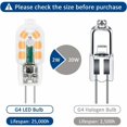 thumbnail image 4 of Bombilla LED G4 2W 12V Blanco Cálido 200LM, Bi Pin G4 Equivalente a Halógeno 10W-20W, G4 LED 12V para Campana/Gabinete/Camping, no regulable, paquete de 10 [Clase de eficiencia energética A+], 4 of 5