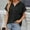 Black, variant on ECZHAW Womens Tops , Womens Short Sleeve Button Hoodies Summer Loose Fit Blouse Tops Casual T-Shirts Drawstring Down V Neck Sweatshirt ,