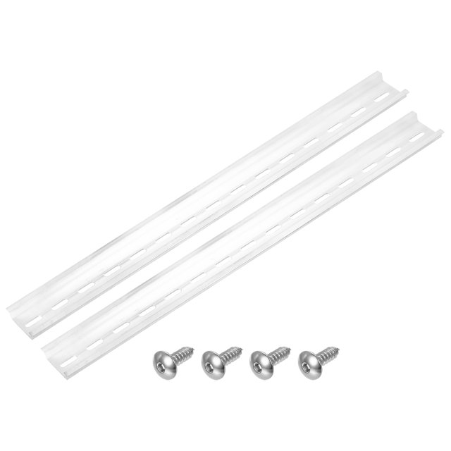 Guía de montaje de riel DIN 16" x 1.4" x 0.3" de hierro galvanizado con tornillo de socket hexagonal de acero inoxidable 2 juegos