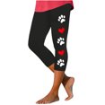thumbnail image 2 of QUNYINEY Capri Workout Leggings for Women High Waist Casual Dog Paw Cropped Pant Tummy Control Yoga Slim Women Pants, 2 of 5
