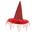 thumbnail image 1 of Sombreros de bruja de Halloween con punta puntiaguda, accesorios para disfraces de cosplay, disfraces de personajes Rojo, 1 of 7