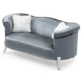 thumbnail image 3 of Passion Furniture PF-G0612A-L Vine 73 in. Round Arm Velvet Straight Sofa in Gray, 3 of 5