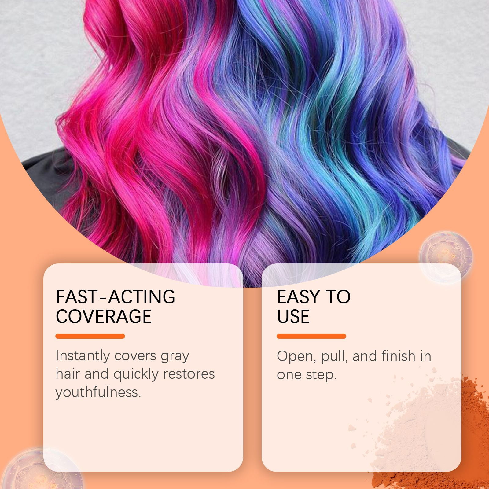 Alvantor Purple Temporary Hair Dye Powder, Washable Hair Color for Parties and Cosplay