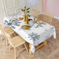 thumbnail image 5 of Blue Christmas Snowflake Pattern Rectangle Tablecloth 60"x102",Waterproof Polyester Rectangle Table Cloth, Wipeable Spillproof Polyester Tablecloth for Dining, Camping, Indoor and Outdoor, 5 of 6