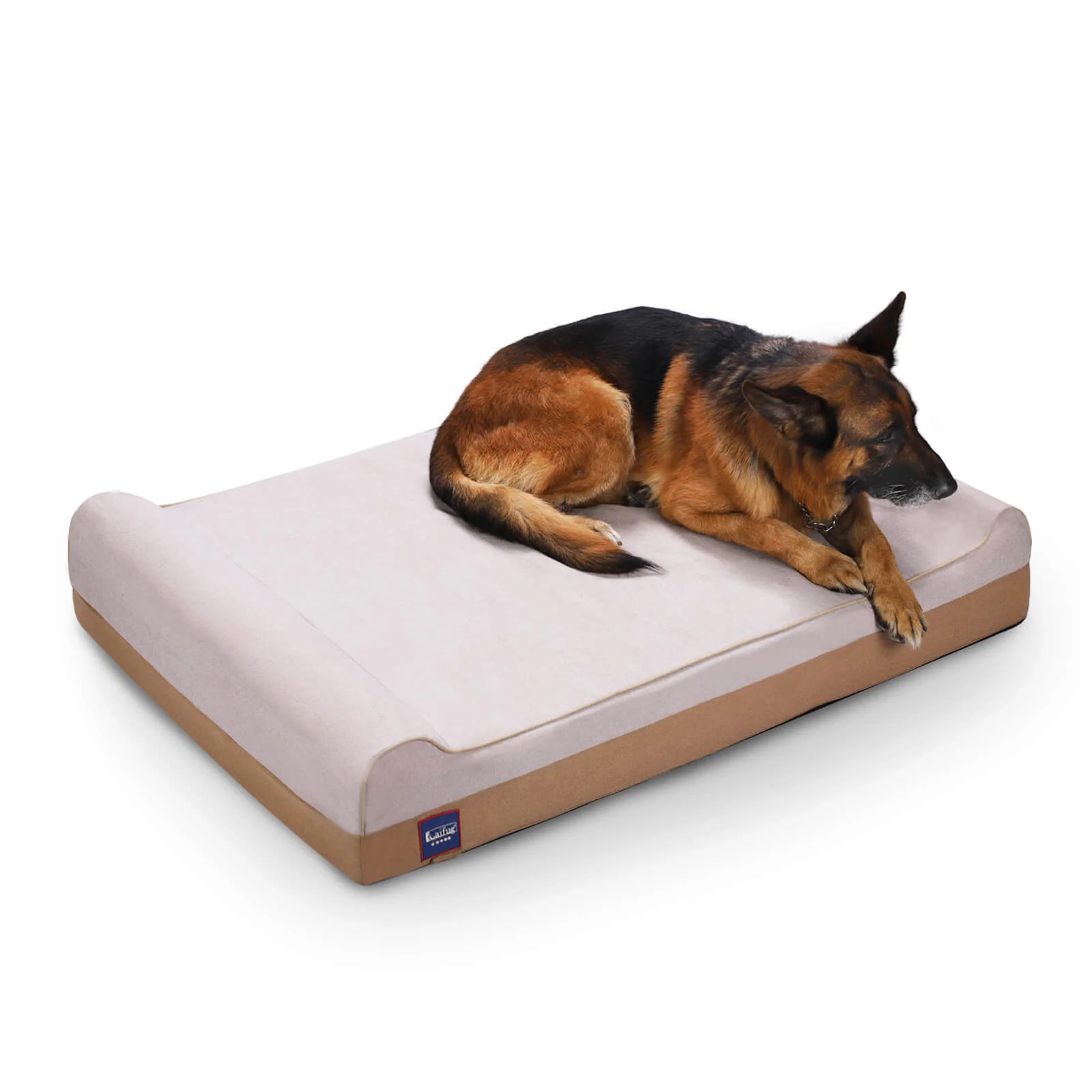 Laifug Extra Large Dog Bed with Orthopedic Memory Foam, Dog Pillow, Waterproof Liner & Washable Cover (Brown)