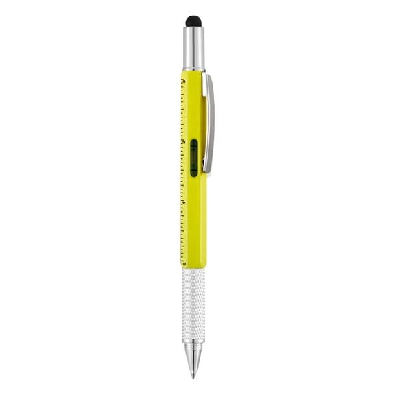 Multitool Pens 6 in 1 Multi-tool Pen Set with Refills for Men's Birthday Gift,Christmas Stocking Stuffers for Men Dad Husband,Multi-Tool Ballpoint Pen for Christmas Stocking Stuffers Birthday,Yellow