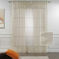 thumbnail image 2 of 3S Brother's Beige Lace Sheers Extra Long Floral Style Curtains Set of 2 Panels Rod Pocket & Back Tab Home Décor Window Custom Made Drapes 10-30 Ft. Long -Made in Turkey Each Panel (52"W x 95"L), 2 of 6