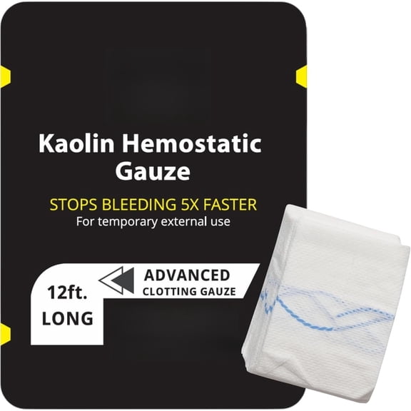 Advanced Quick Clotting Combat Gauze - Hemostatic Wound Packing for Stop The Bleed Kits, Flexible Medical Gauze for Survival Supplies, Trauma First Aid (3"x12.5')