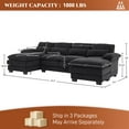 thumbnail image 3 of Wiilayok 114" U Shaped Sectional Sofa with Chaise Lounge and Ottoman,Chenille Modular Sectional Sofa Couch for Living Room,Dark Gray, 3 of 9