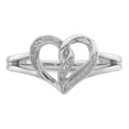 thumbnail image 5 of Sterling Silver Rhodium Plated Diamond Heart Ring, 5 of 6