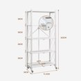 thumbnail image 4 of Foldable 28.35''W x 14.96''D x 63.19''L Storage Shelving Unit,Heavy Duty Metal Shelf,Foldable Shelf with Wheels,Garage Shelf Rack,Heavy Duty Pantry Organizer, 4 of 8
