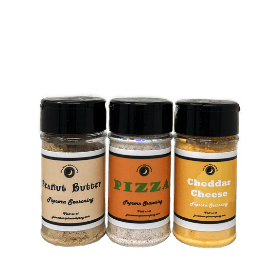 June Moon Spice Company's Popcorn Seasoning Variety Pack | 3 Flavors | 3.5 fl. oz. Shaker Jars
