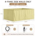thumbnail image 6 of Snubbull Gazebo Curtains with Zippers for 12x16ft Gazebo, 4 Panels Waterproof Outdoor Privacy Sidewalls, Replacement Curtains for Patio Canopy with Tiebacks, Light Yellow, Only Curtain, 6 of 11