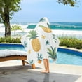 thumbnail image 3 of Yayeee Kids Hooded Towels Toddler Soft Absorbent Beach Bathing Wrap 50" x 23.5", Pineapple, 3 of 5